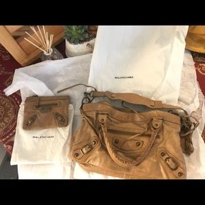 Balenciaga mini city shoulder bag and coin purse